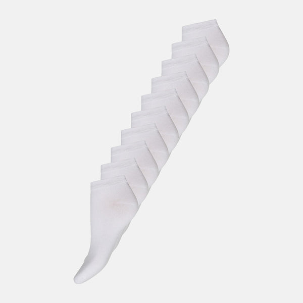 10 pak hvid bambus sneakerstrømper Decoy