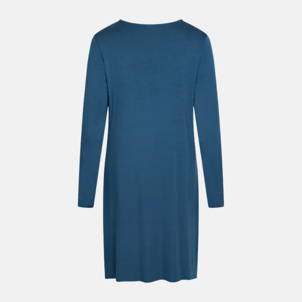 Jacqueline bamboo long sleeve nightgown - dusty blue