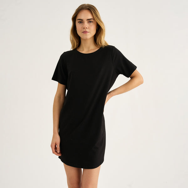 Black bamboo T-shirt dress