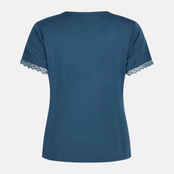 Jordan bamboo short-sleeved nightgown - dusty blue