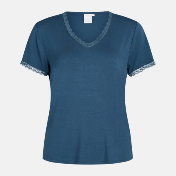 Jordan bamboo short-sleeved nightgown - dusty blue