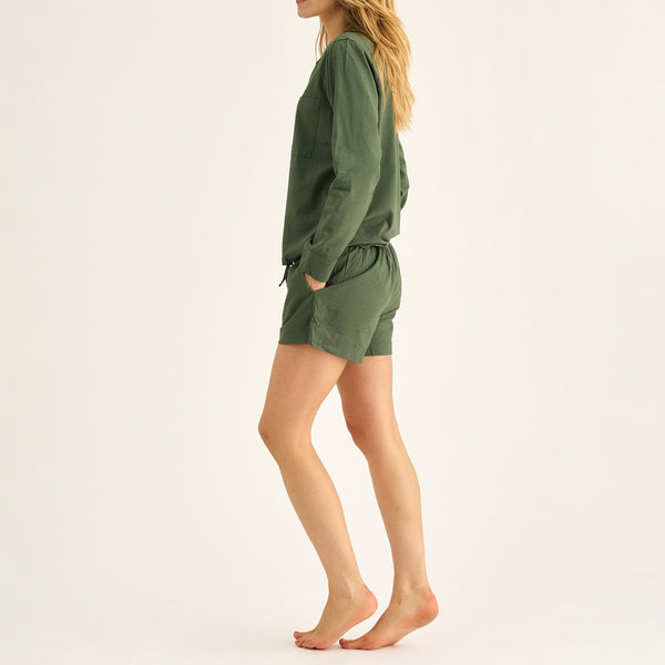Green bamboo shorts