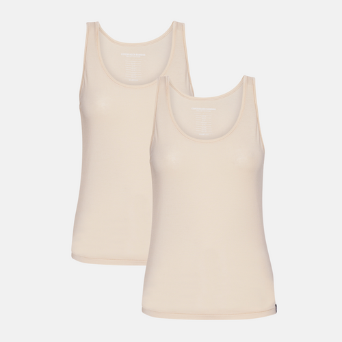 2 pak Creme bambus Tank Top fra Copenhagen Bamboo