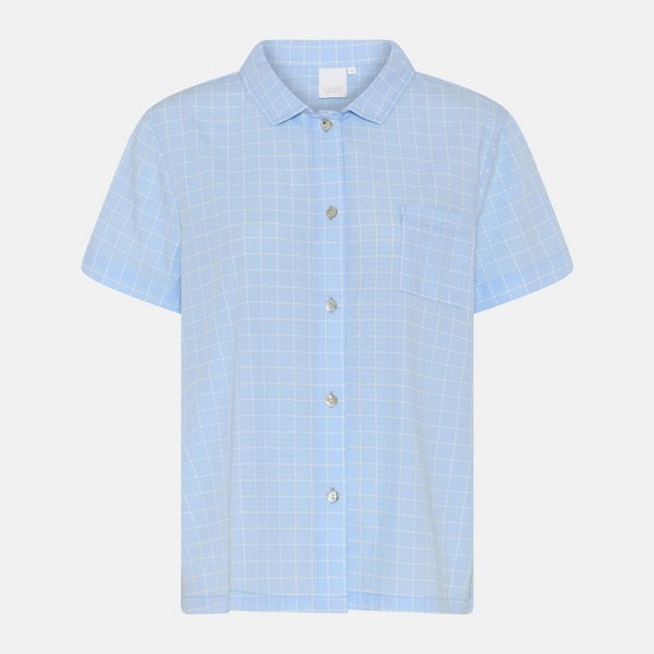 Amalie short-sleeved bamboo nightgown - light blue