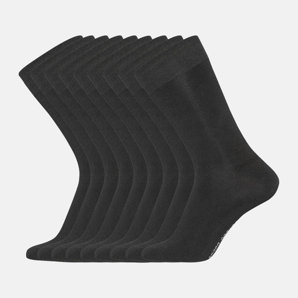 10 pak Sort bambus strømper fra Bamboo Basics