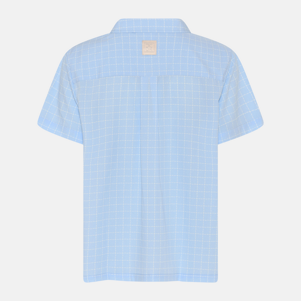 Amalie short-sleeved bamboo nightgown - light blue