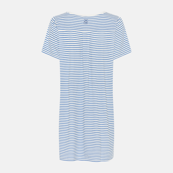 Bea short-sleeved bamboo nightgown - light blue striped