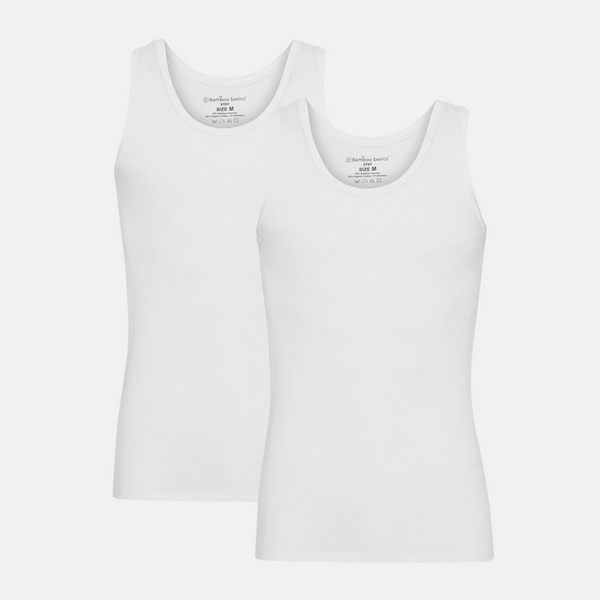 Stef bamboo tank top - white 2 pack