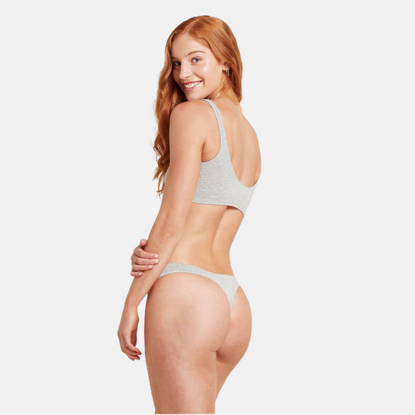 Light grey bamboo thong panties