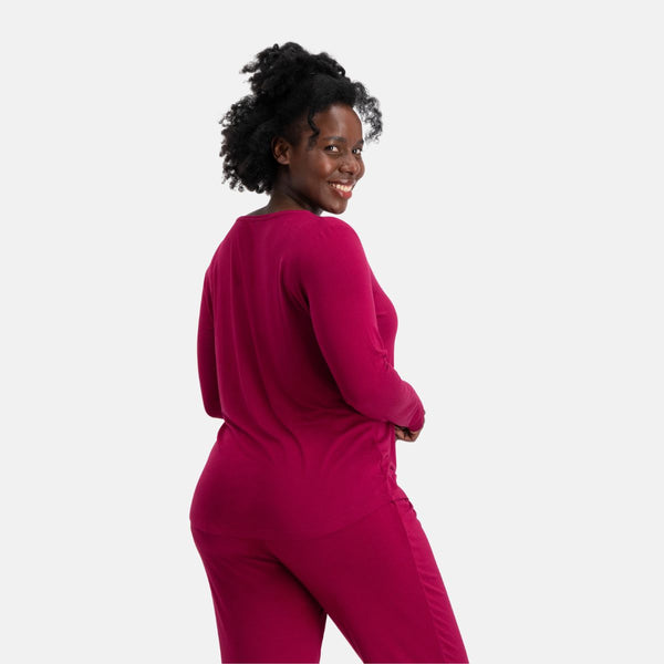 Nina long-sleeved pajama set burgundy