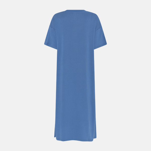 Amina short-sleeved bamboo nightgown - blue
