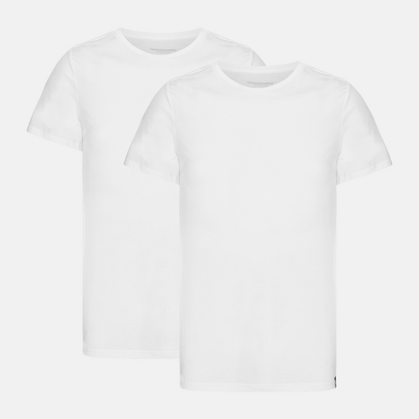 White slim fit crew neck bamboo T-shirts - 2 pack