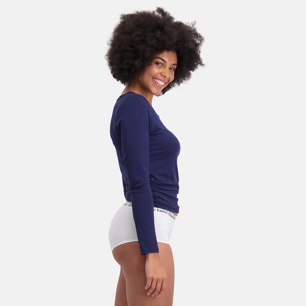 Lara bamboo long sleeve T-shirt - Navy 2 pack