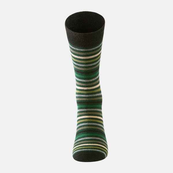 Green striped bamboo socks