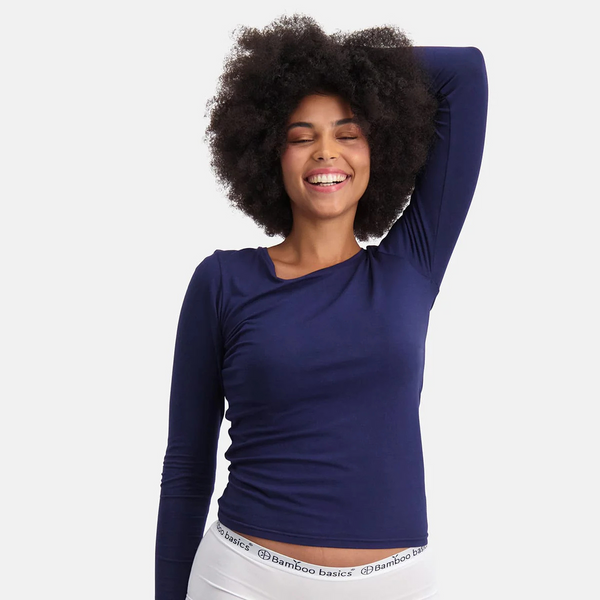 Lara bamboo long sleeve T-shirt - Navy 2 pack