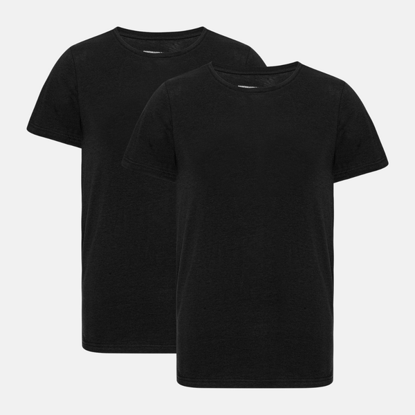 Black slim fit crew neck bamboo T-shirts - 2 pack