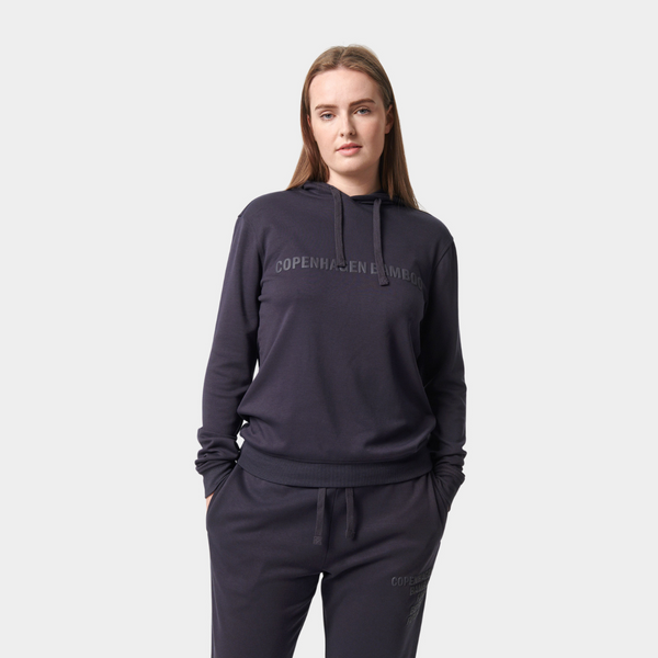 Dark grey bamboo hoodie with logo