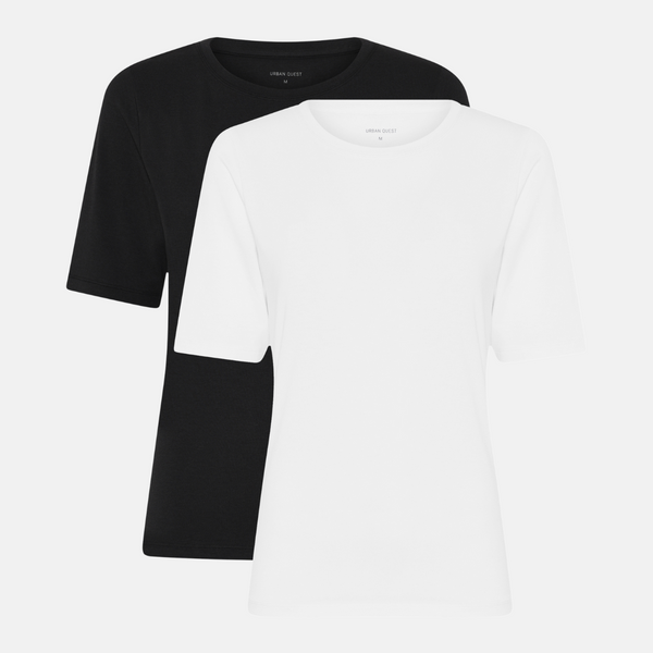 2-Pack Bamboo T-shirt in Slim Fit - Black-white