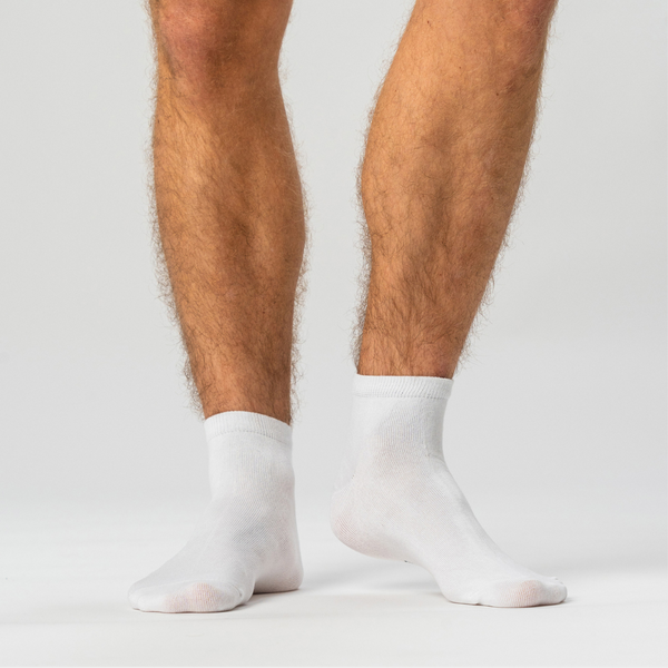 5 pairs of white bamboo ankle socks