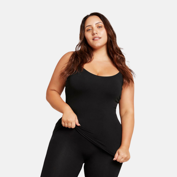 Black bamboo top with thin straps