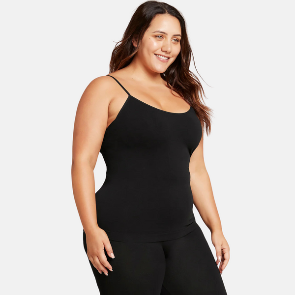 Black bamboo top with thin straps