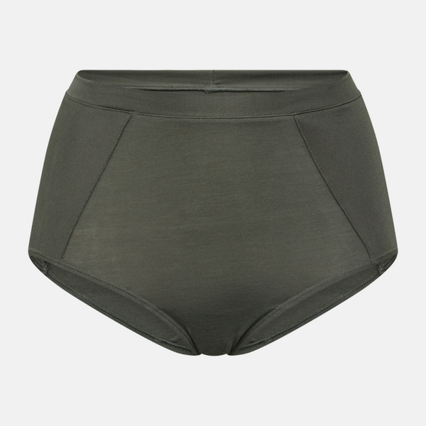 Green bamboo maxi panties with feminine details