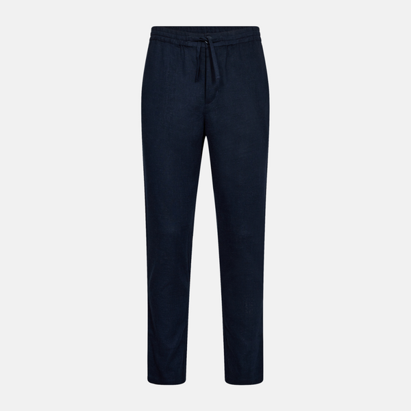 Navy bamboo and linen trousers