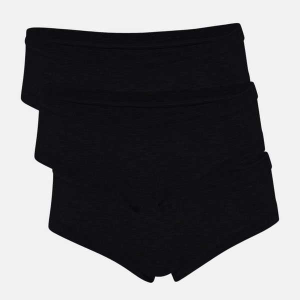 3 pack black bamboo hipster panties