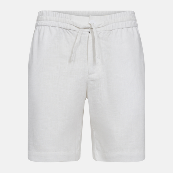 White shorts in bamboo and linen