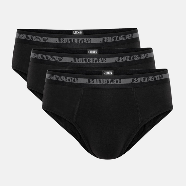 3 pairs of bamboo men's briefs black