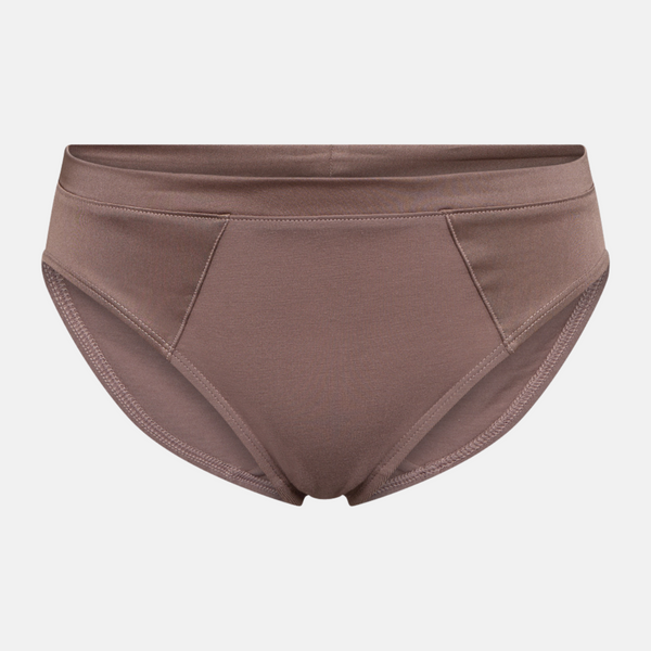 Taupe Bamboo tai panties with feminine details