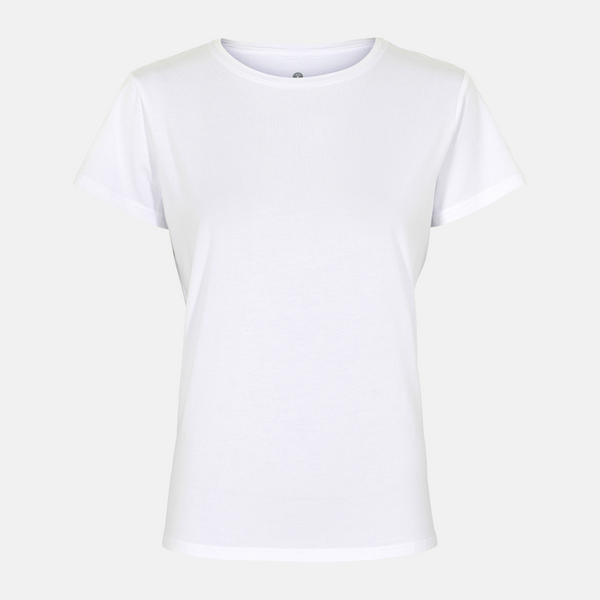 White bamboo round neck T-shirt