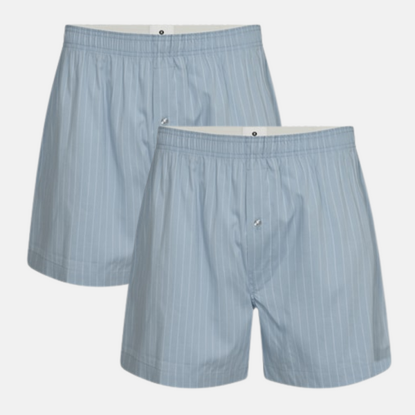 2-pack light blue bamboo poplin boxer shorts
