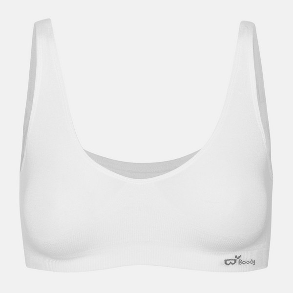 White bamboo bra without padding