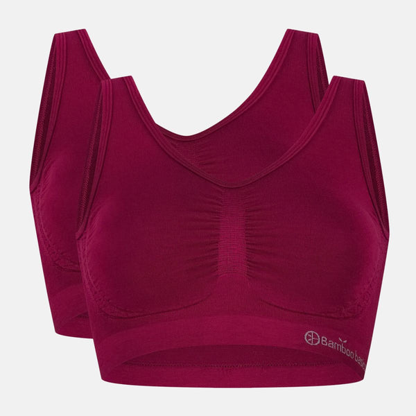 2 pak Bordeaux bambus BH fra Bamboo Basics
