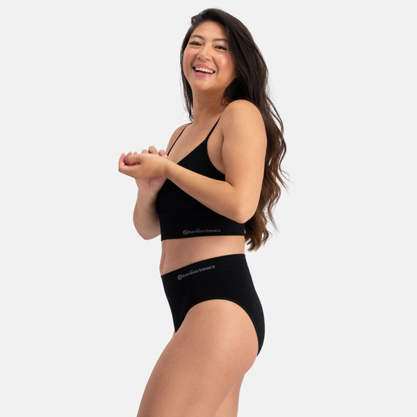 Black bamboo bra v-neck with lining