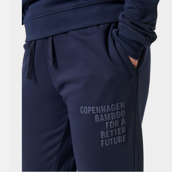 Navy bamboo jogging set with logo