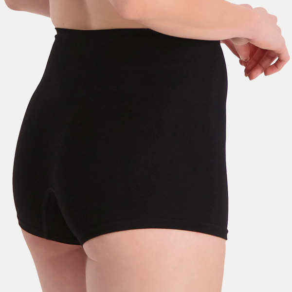 Stella high-waisted, corrective bamboo hotpants - Black 2 pack