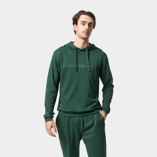 Green bamboo hoodie with logo