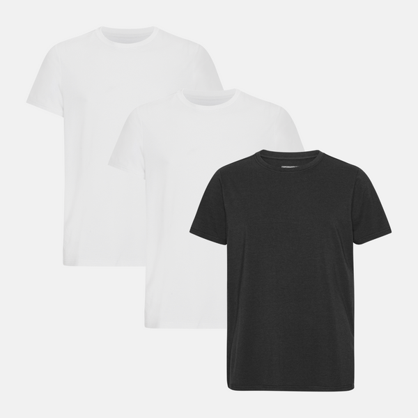 3 pack bamboo T-shirt white/white/black