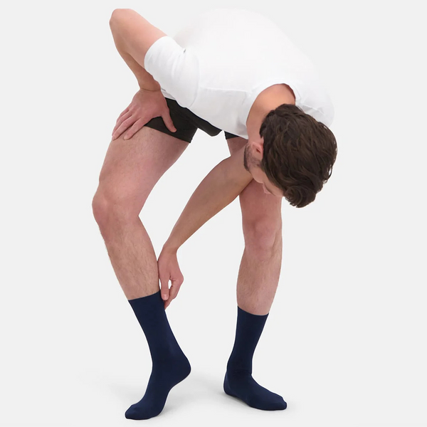 Beau bamboo socks - dark blue and striped 3 pack