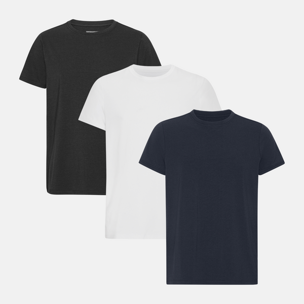 3 pack bamboo T-shirt black/white/navy