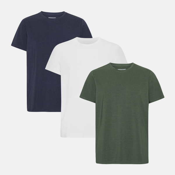 3 pack bamboo T-shirt white/night sky/forest night