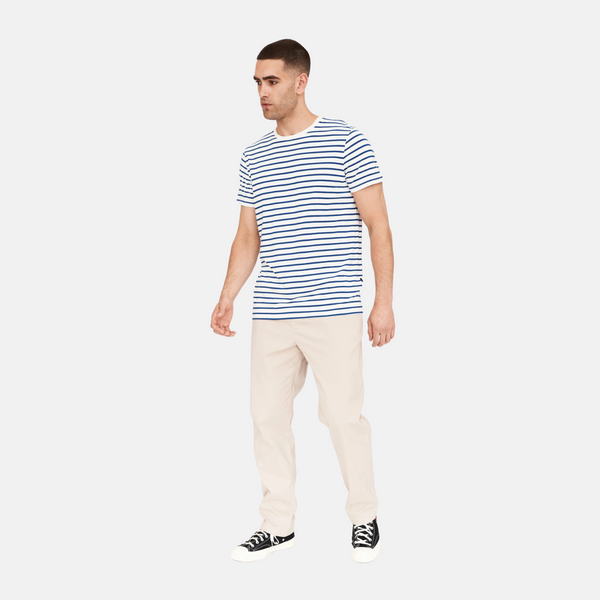 Navy/white striped crew neck bamboo t-shirt