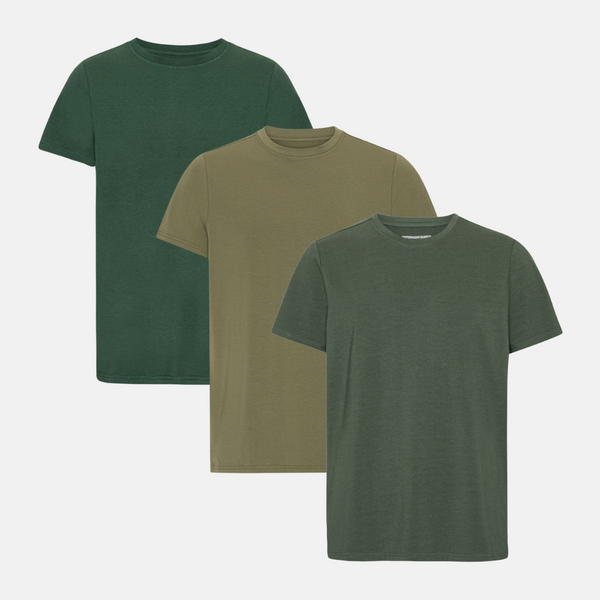 3 pack bamboo T-shirt green/olive/forest night