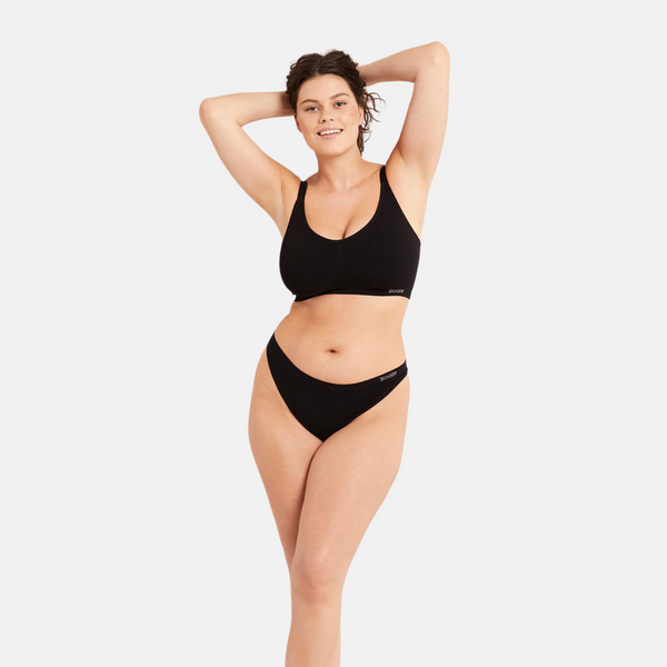 Bamboo bra for large breasts - black
