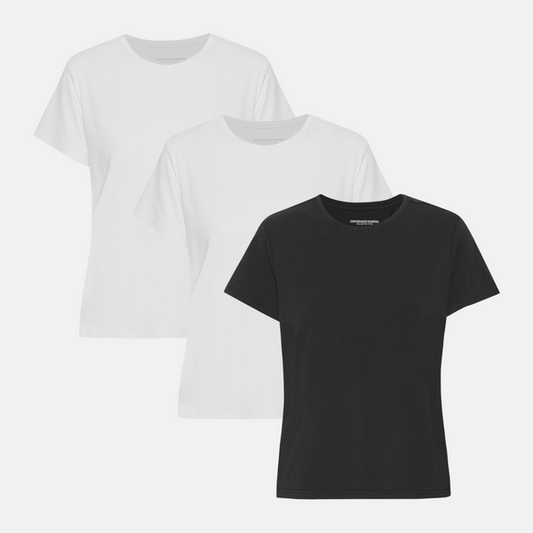 3 pack bamboo T-shirt white/white/black