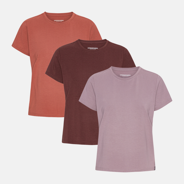 3 pack bamboo T-shirt purple dove/decadent chocolate/terracotta