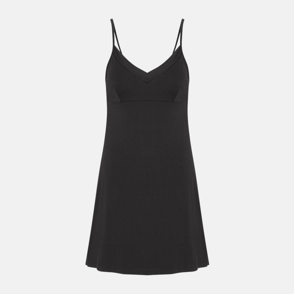 Black bamboo nightgown with narrow straps