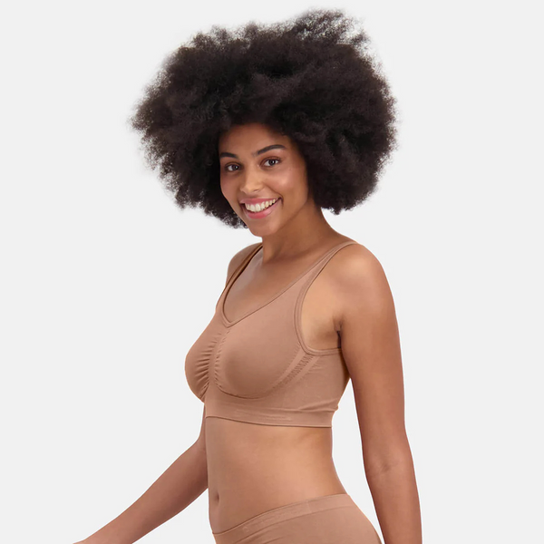 Nova bamboo bra without padding - tan nude 2 pack